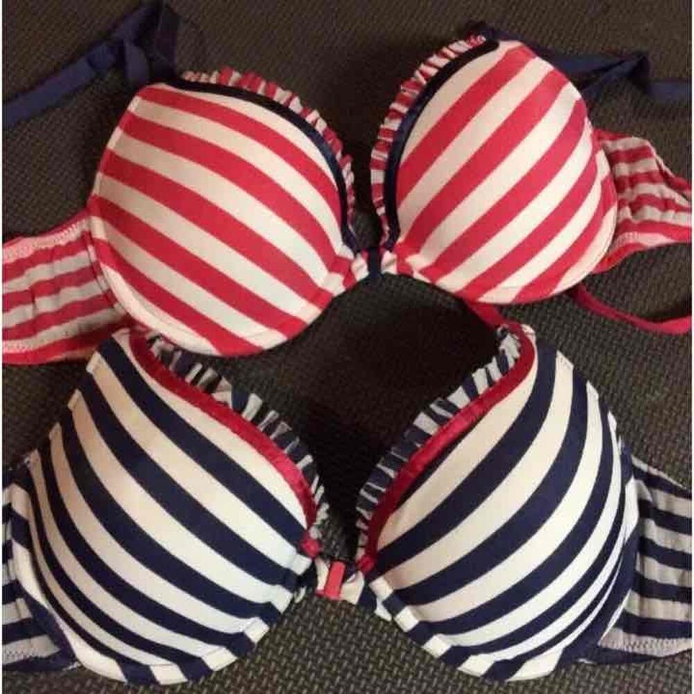 Interchangeable Striped & Ruffled Bra Set of Two!